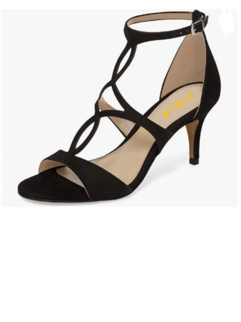 FSJ Women's Strappy Platform Stiletto Heels Sandals Open Toe Black